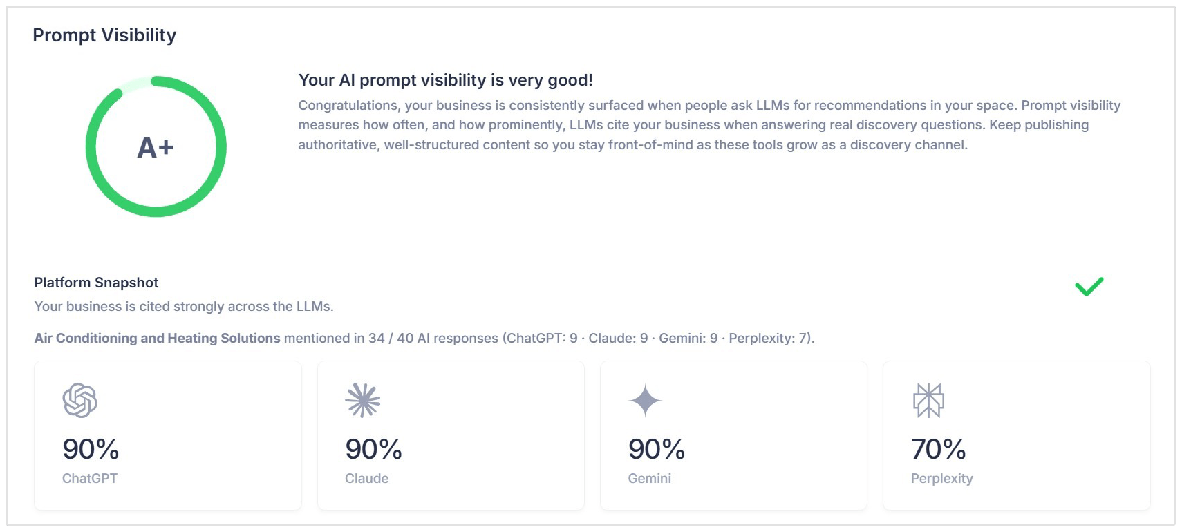 Prompt Visibility check SEOptimer